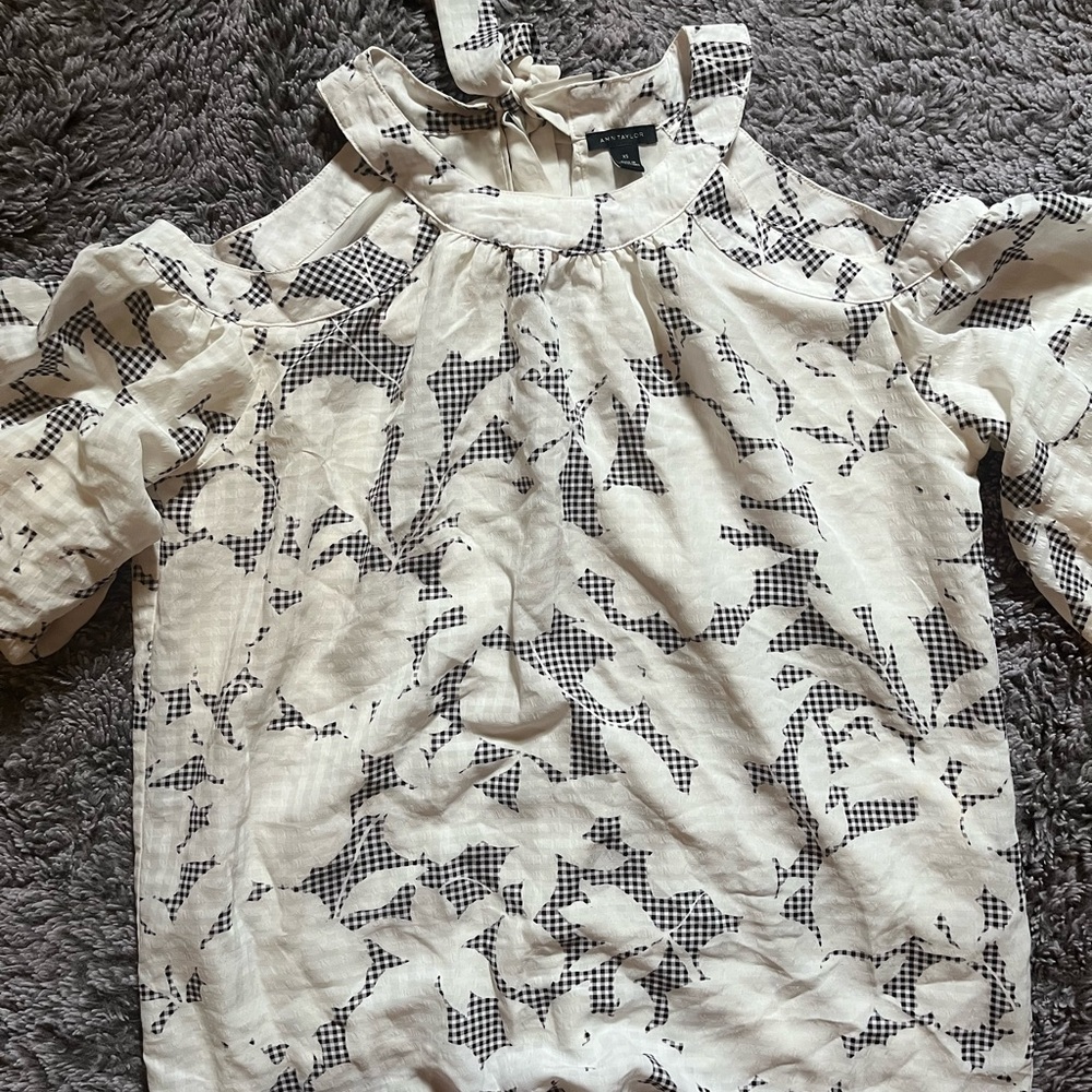 Ann Taylor Kids' Cream and Black Blouse